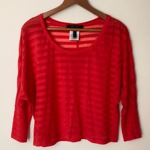 BCBG Striped Sheer Top